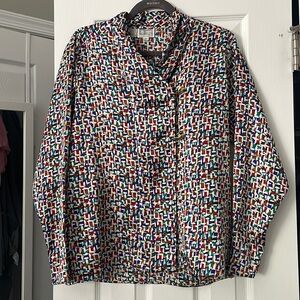 Anne Klein patterned blouse